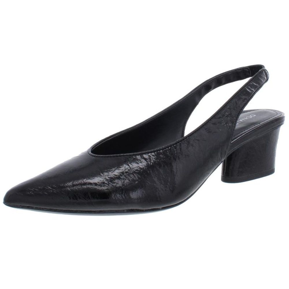 Donald J. Pliner Womens Gema Black Patent Dressy Slingback Heels Shoes NWT